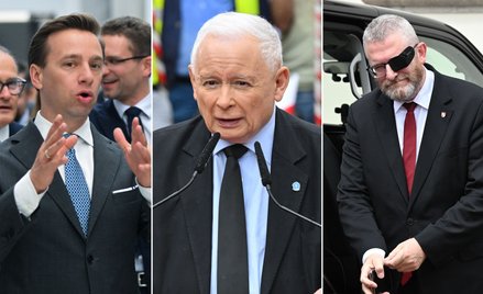 Krzysztof Bosak, Jarosław Kaczyński i Grzegorz Braun