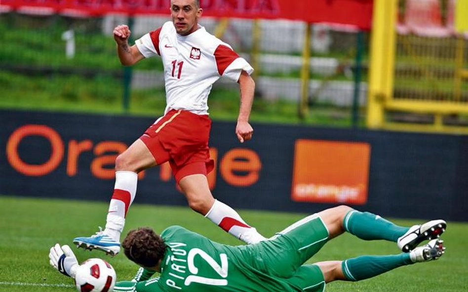 Ireneusz Jeleń strzela bramkę po czterech meczach reprezentacji Polski bez gola