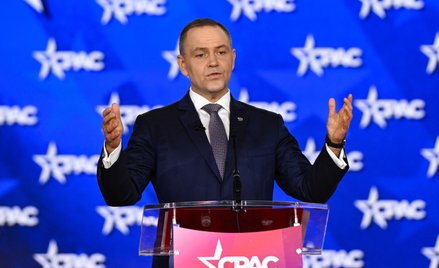 Karol Nawrocki podczas CPAC w Dallas