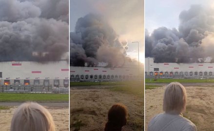 Z Rosji praktycznie co noc płyną informacje o ataku na centrum Wildberries (na zdjęciu płonący magaz