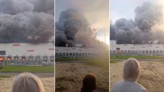 Z Rosji praktycznie co noc płyną informacje o ataku na centrum Wildberries (na zdjęciu płonący magaz