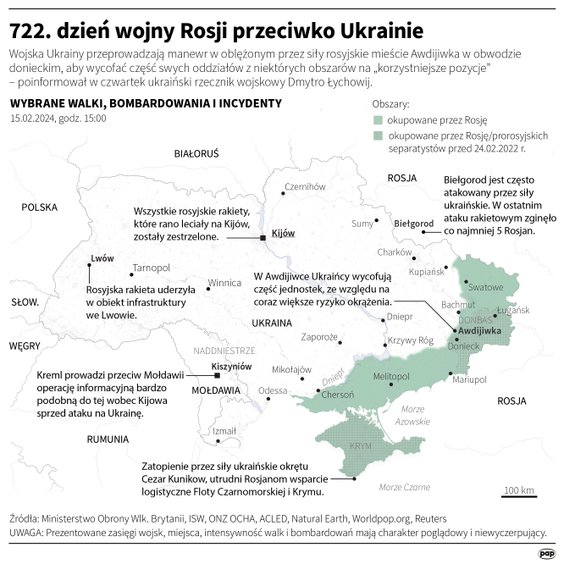 Tak wyglądała sytuacja na Ukrainie w 722. dniu wojny