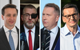 Krzysztof Bosak, Grzegorz Braun, Przemysław Czarnek i Mateusz Morawiecki