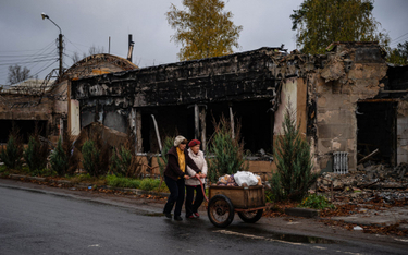 Zniszczony w wyniku walk Swiatohirśk w obwodzie donieckim