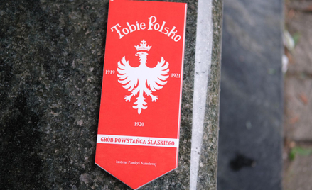 Oznaczony znakiem „Tobie Polsko” grób weterana walk o wolność i niepodległość Polski powstańca śląsk