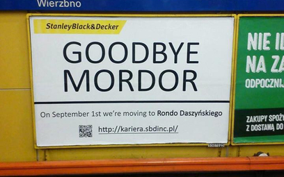 Na stacji metra Wierzbno najemca biur na Służewcu Przemysłowym publicznie pożegnał się z Mordorem