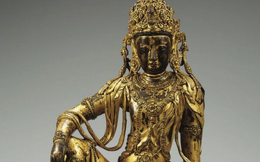 Bodhisattwa Awalokiteśwara późne Goryeo – wczesne Joseon, XIV– XV w. brąz, złocenie