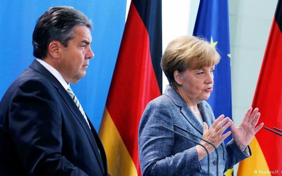 Angela Merkel i Sigmar Gabriel. "Osoby bez szans na pozostanie w Niemczech powinny jak najszybciej w