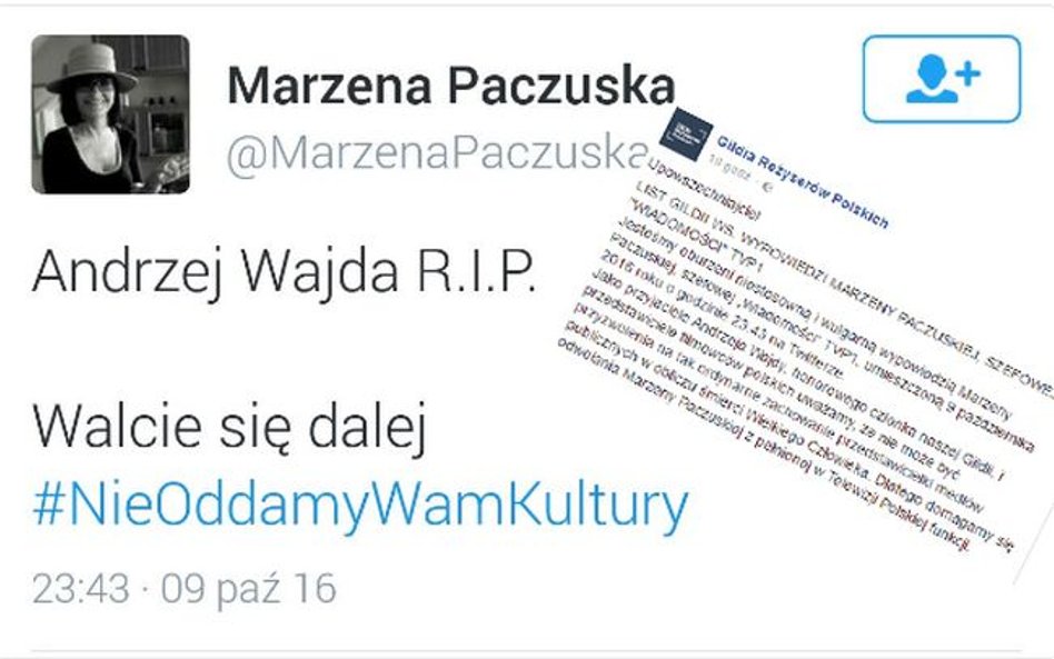 List reżyserów w sprawie odwołania szefowej "Wiadomości" Marzeny Paczuskiej