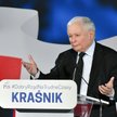 Prezes PiS Jarosław Kaczyński podczas spotkania z wyborcami w Kraśniku