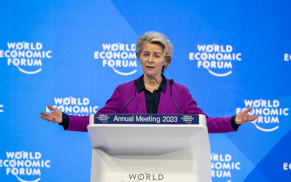 Ursula von der Leyen podczas przemówienia w Davos