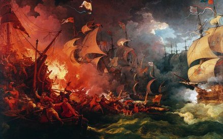 Gdzie te czasy, gdy Brytyjczycy bili Hiszpanów („Hiszpańska Armada”, Philipp Jakob Loutherbourg Młod