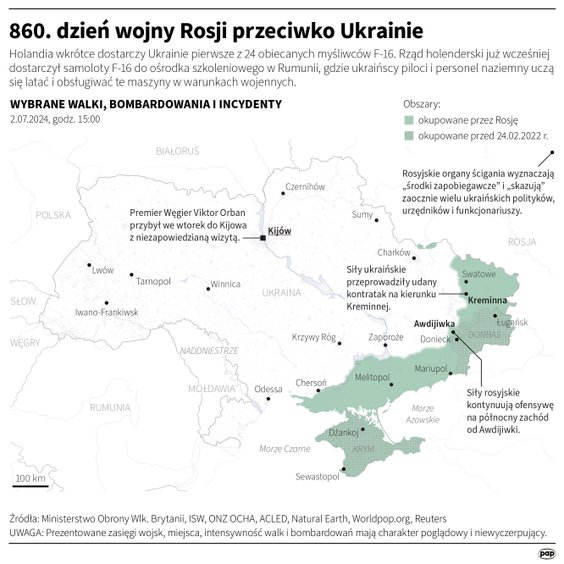 Tak wyglądała sytuacja na Ukrainie w 860. dniu wojny