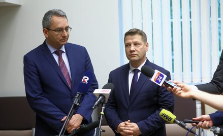 Rzecznik Dyscyplinarny Sędziów Sądów Powszechnych Piotr Schab (P) oraz zastępca Rzecznika Dyscyplina