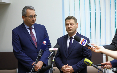 Rzecznik Dyscyplinarny Sędziów Sądów Powszechnych Piotr Schab (P) oraz zastępca Rzecznika Dyscyplina