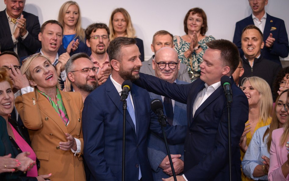 Władysław Kosiniak-Kamysz i Szymon Hołownia podczas konferencji prasowej