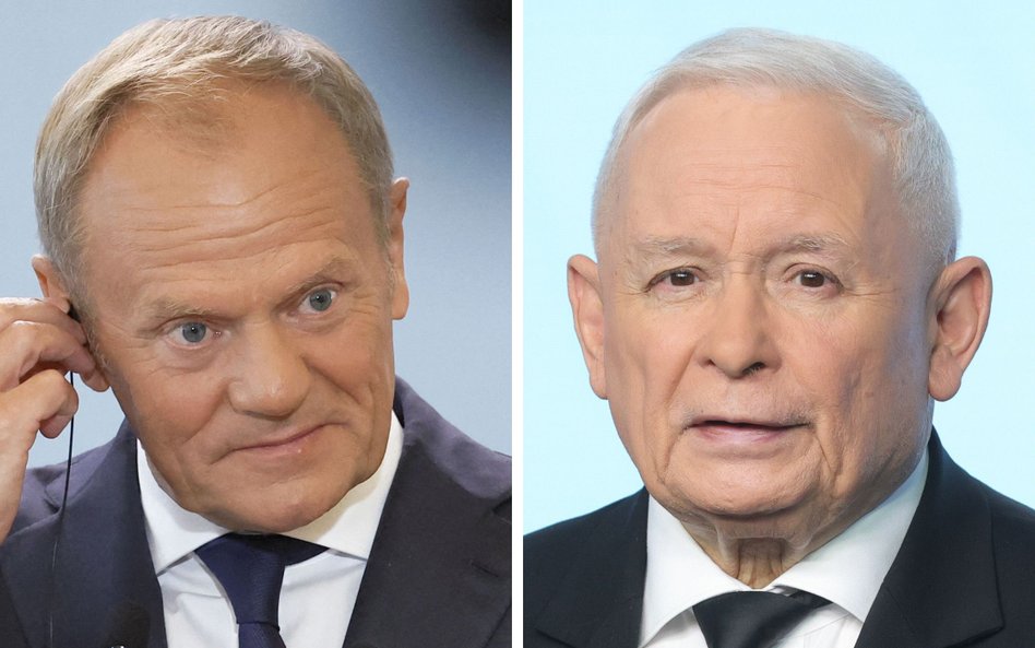 Premier RP Donald Tusk i prezes PiS Jarosław Kaczyński