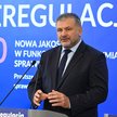 Minister sprawiedliwości Waldemar Żurek podczas konferencji prasowej "DEREGULACJA 2.0: nowa jakość w