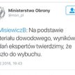 MON pisze na Twitterze o dowodach wskazujących na wybuch