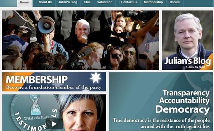 Strona partii WikiLeaks
