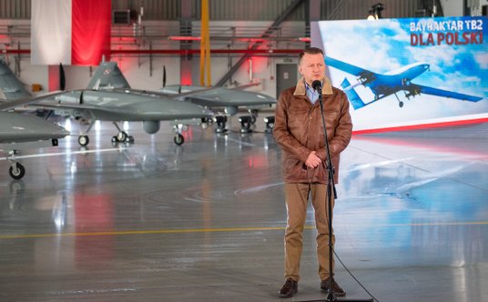 Prezentacja pierwszego zestawu bezzałogowych aparatów latających Bayraktar TB2 zamówionych przez Min
