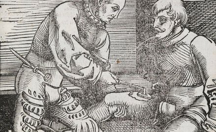 Ból towarzyszący przyżeganiu odpowiadał za popularność tej metody. Grafika z 1530 roku przedstawiają