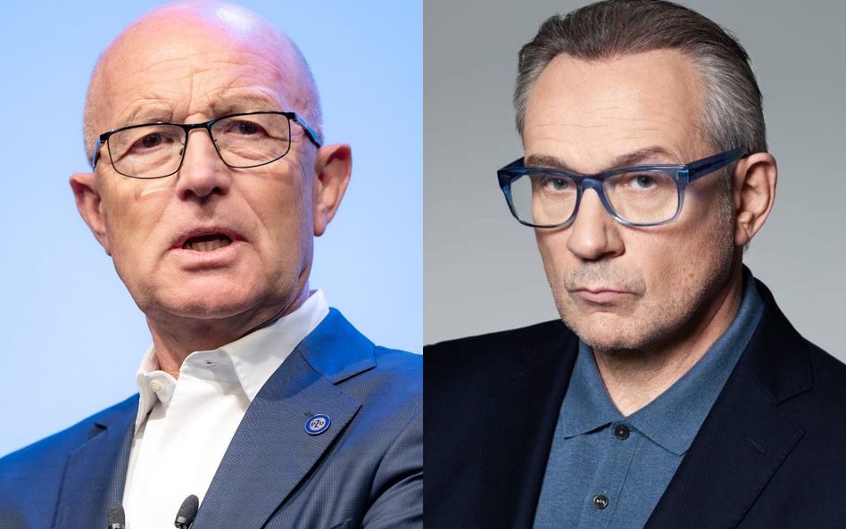 Andrzej Klesyk, p.o. prezes PZU (z lewej), i Cezary Stypułkowski, prezes Banku Pekao. Fot. mpr