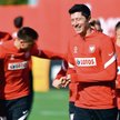 Kapitan Robert Lewandowski i jego drużyna na czwartkowym treningu w Warszawie