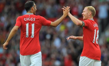 Paul Scholes i Ryan Giggs (z lewej) z Manchesteru United