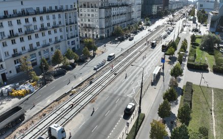 Północna część Marszałkowskiej, tu zmiany nie wydają się wielkie