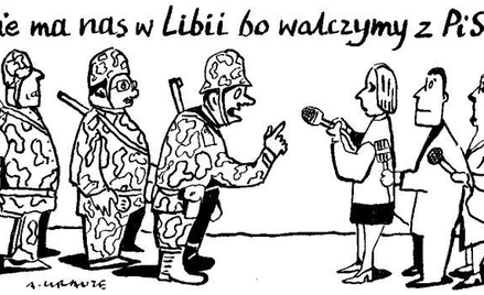Komentarz rysunkowy. Nie ma nas w Libii