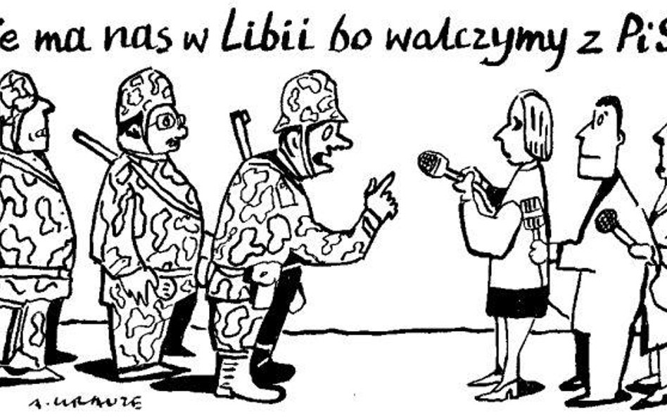 Komentarz rysunkowy. Nie ma nas w Libii