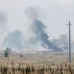 Słupy dymu nad bazą wojskową w rejonie miasta Dżankoj