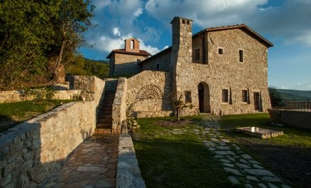 Hotel powstał w zabudowaniach średniowiecznej włoskiej pustelni.