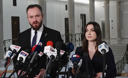 Witold Tumanowicz i Marta Czech na konferencji Konfederacji ws. nadawania praw wyborczych Ukraińcom 