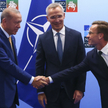 Prezydent Turcji Tayyip Erdogan i premier Szwecji Ulf Kristersson oraz sekretarz generalny NATO Jens