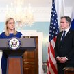 Sekretarz stanu USA Antony Blinken w czasie spotkania z szefową MSZ Finlandii