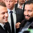 Prezydent Emmanuel Macron i jego zaufany ochroniarz Alexandre Benalla, luty 2018 r.
