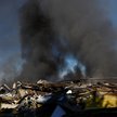 Skutki ataku rosyjskiego drona w obwodzie kijowskim na Ukrainie