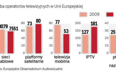 Spada liczba operatorów płatnej telewizji w Europie