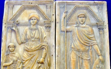 Stylichon, po prawej, z żoną Sereną i synem Eucheriusem