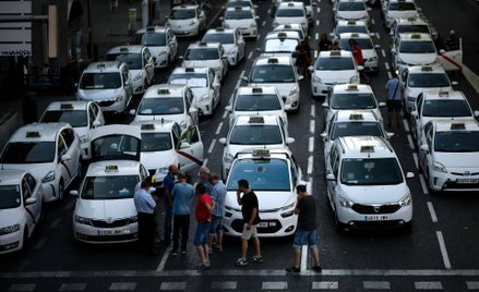 Strajk taksówkarzy w Madrycie