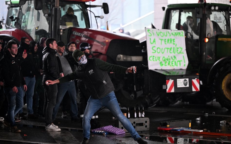 Gwałtowne protesty rolników w Brukseli