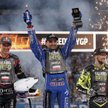 Podium turnieju we Wrocławiu: od lewej drugi w zawodach Maciej Janowski, zwycięzca Bartosz Zmarzlik 