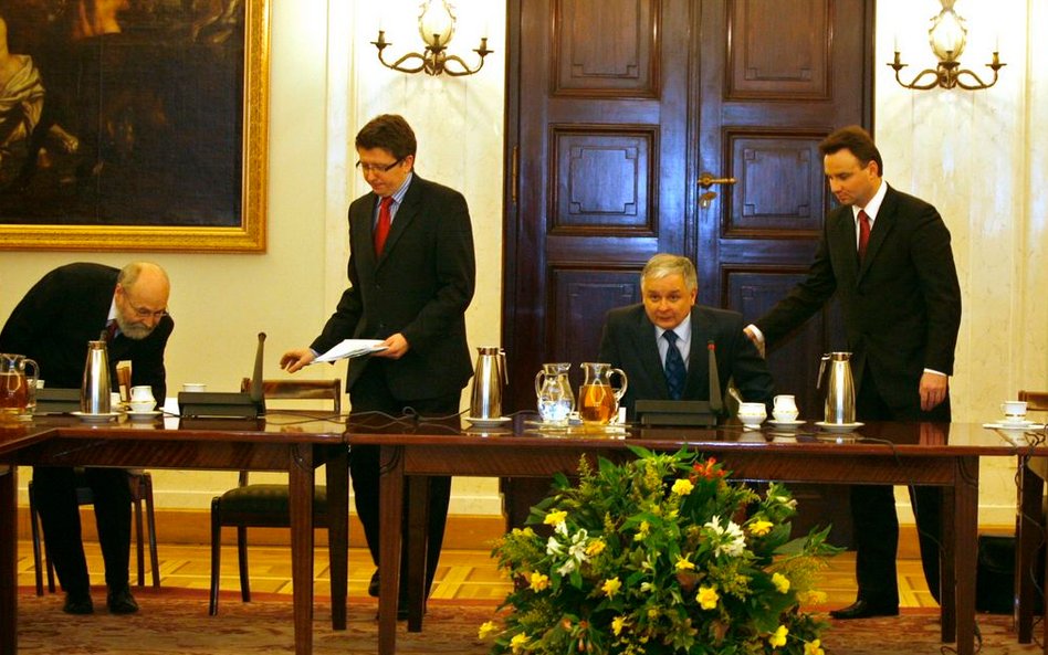 30/01/2008 Warszawa. Pałac Prezydencki. Spotkanie prezydenta Lecha Kaczyńskiego z członkami Krajowej