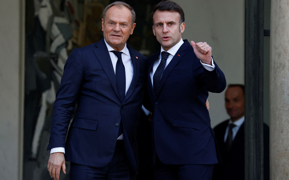 Donald Tusk i Emmanuel Macron