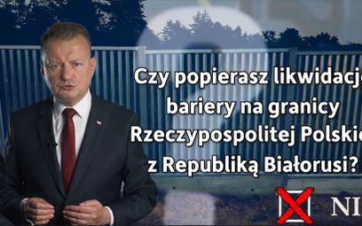 Mariusz Błaszczak prezentuje ostatnie pytanie w referendum
