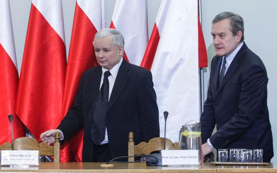 Jarosław Kaczyński i Piotr Gliński