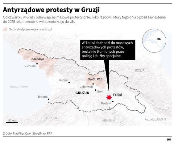 Antyrządowe protesty w Gruzji