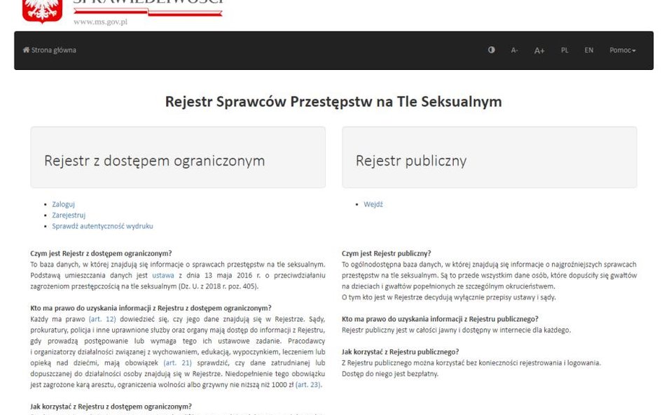 RPO: rejestr pedofilów wymaga zmian